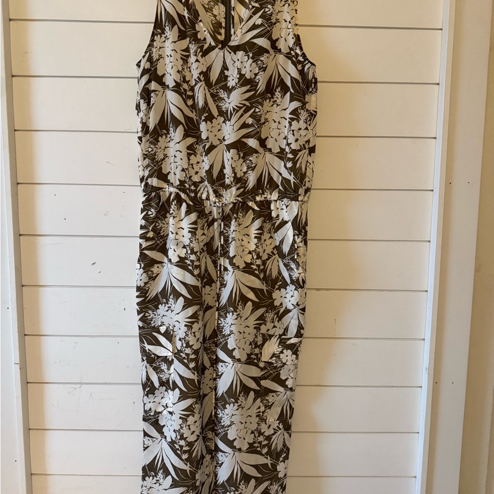Ralph Lauren Brown and Cream Patterned Jumpsuit Sleeveless size 10